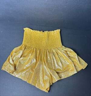 Queen of Sparkles Swing Shorts Girls Kids Large Smocked Metallic Skort